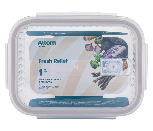 Altom Fresh Relief pojemnik z pok. prostokątny 1l 20x15x7cm taupe - 1580553 - zdjęcie 4